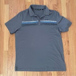 TravisMathew Men’s Golf Polo XL Gray Stripe Country Club Logo
